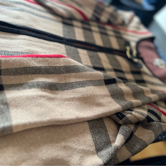 Anne Klein plaid knit sweater jacket/cape/ cardigan buckle closure - Picture 6 of 13